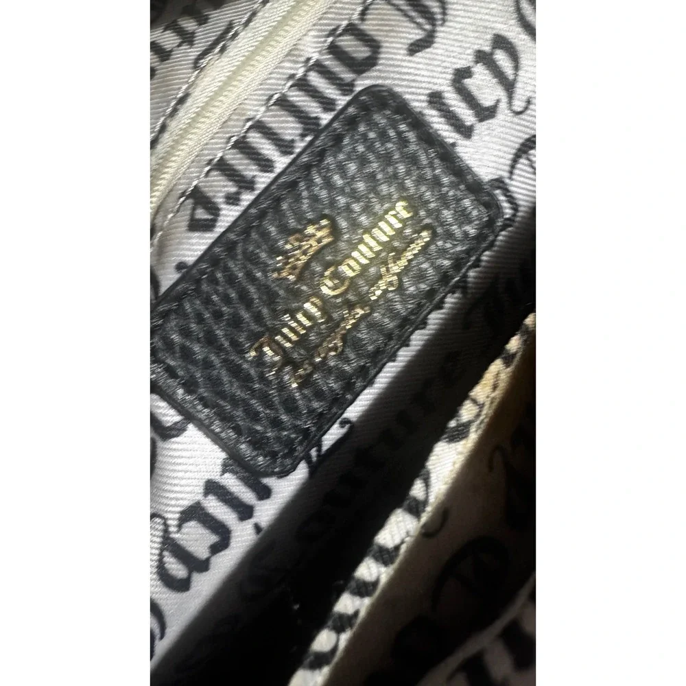 Juicy Couture Mini Backpack Black Monogram Logo Heart Patch 9x10x4